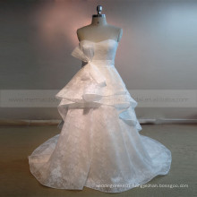 Terse Sweet Heart Multi Layers Lace Wedding Gown With sash Chapel Train